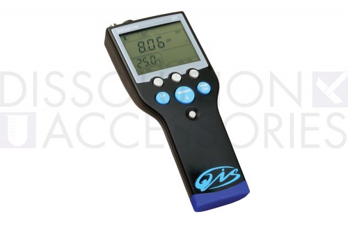 Portable pH meter for measuring pH in dissolution media or other types of applications where pH measuring is required.