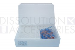 PSVT009M-C395B 2mL Clear Screw Vial w Spot Blue Cap PTFE Silicone Combi Kit