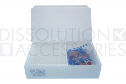 PSVT009M-C397B 2mL Clear Screw Vial w Spot Blue Cap PTFE Silicone slitted Combi Kit